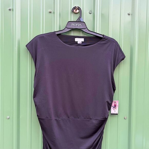 Women's Plus Black Sleeveless Open Back Midi Dress, Below Knee Length, Size XXXL - Picture 6 of 10